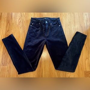 7 For All Mankind Black Velvet Feel Pants